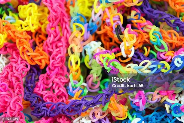 Colorful Rainbow Loom Bracelet Rubber Bands Fashion Close Up Wit Stock  Photo - Download Image Now - iStock