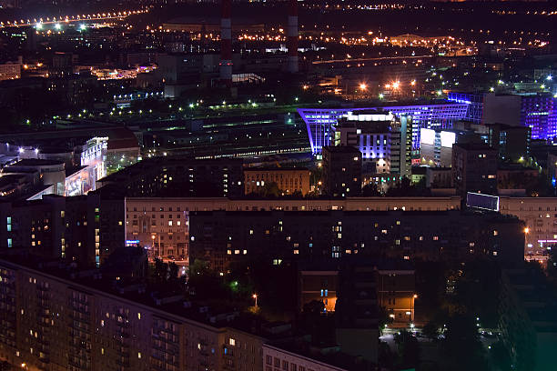 istock Moscow city night aerial 514961607