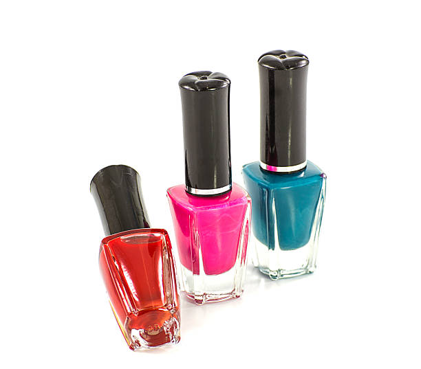 istock Group of bright nail polishes isolated on white 514962887