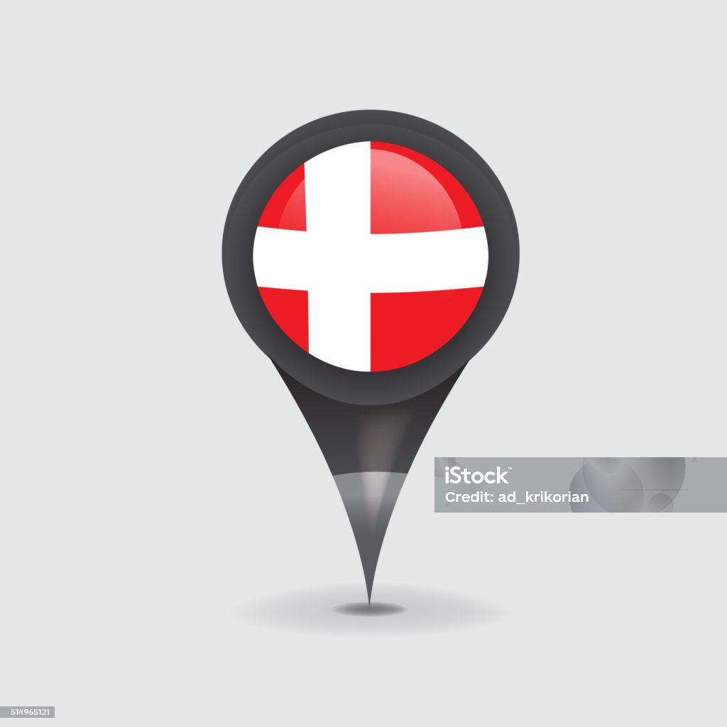 Denmark Location, Danish Flag (Vector Art) Accuracy stock vector