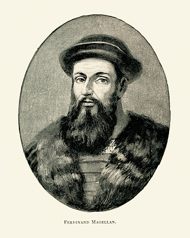 Portrait of Ferdinand Magellan, 1480 to 27 April 1521, a Portuguese explorer who organised the Spanish expedition to the East Indies that resulted in the first circumnavigation of the Earth, completed by Juan SebastiÃ¡n Elcano.