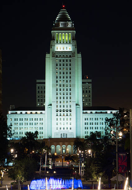 edifício antigo - los angeles city hall imagens e fotografias de stock