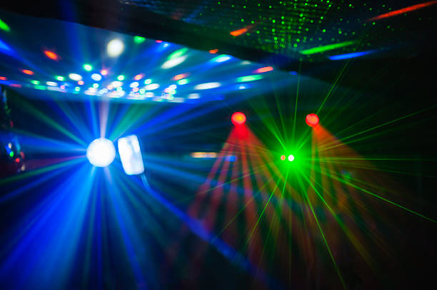 istock Color disco club light with special effects and laser show 514967049