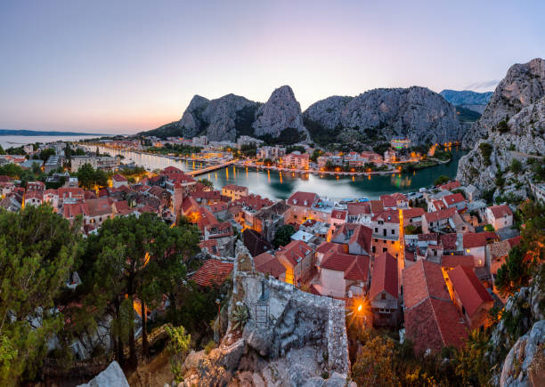 istock Aerial Panorama of Omis and Cetina River Gorge 514967235