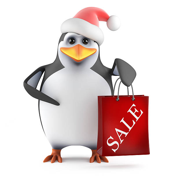 istock 3d Santa penguin has been to the sales 514967429