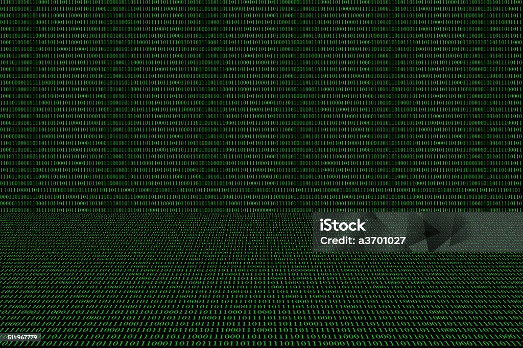 Green Binary Computer Code On Black Background Stock Illustration ...