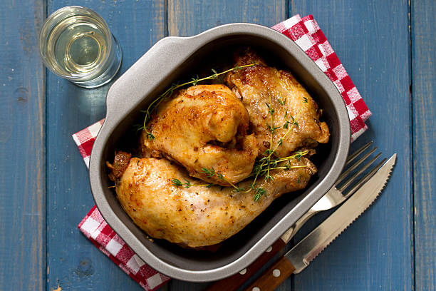 istock fried chicken in dish on brown background 514982214