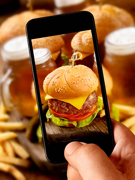 istock mobile photography of Cheeseburger Sliders with Beer Samplers 514984148