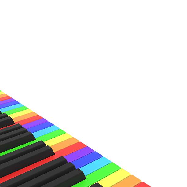 istock piano keyboard in rainbow colors 514984404