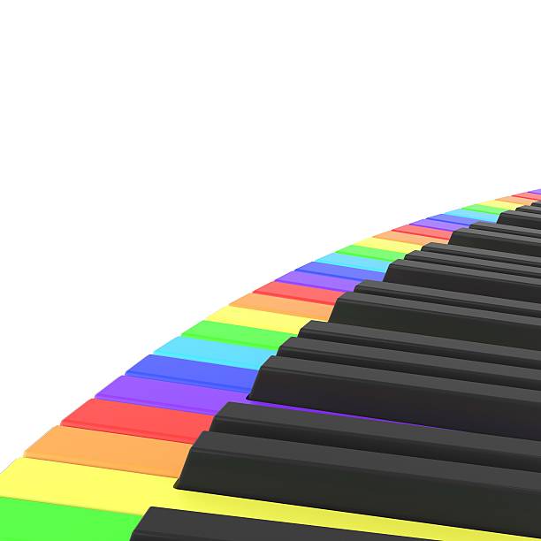 istock piano keyboard in rainbow colors 514984684
