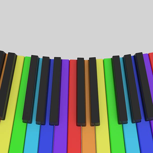 istock piano keyboard in rainbow colors 514984842