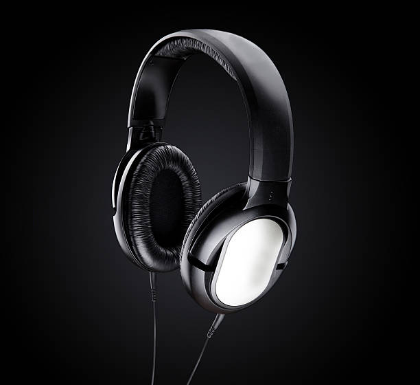 Headphones on a Black Background