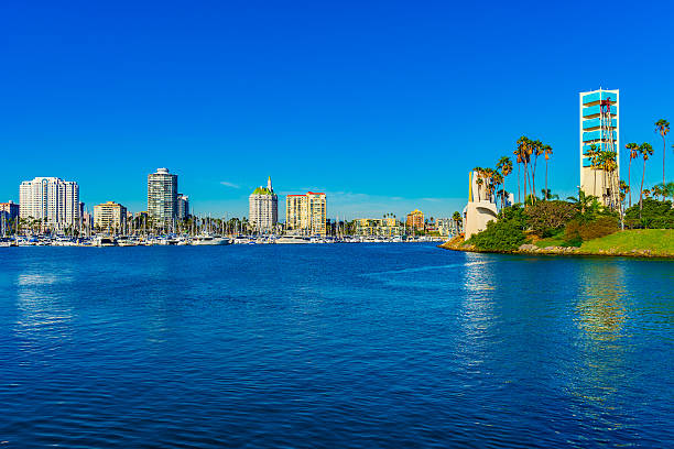 istock Skyscrapers of Long Beach skyline,harbor,boats,spring,CA(P) 514989024