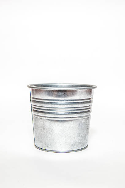 istock Silver metal bucket. Isolated on a white background. 514989051
