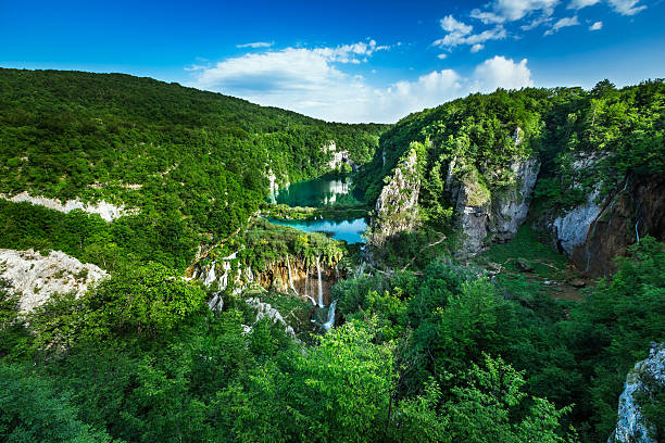 istock Aerial View on Waterfalls in Plitvice National Park, Donja Jezera 514989243