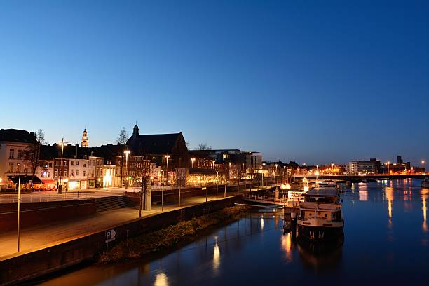 The Netherlands Maastricht at dusk stock photo
