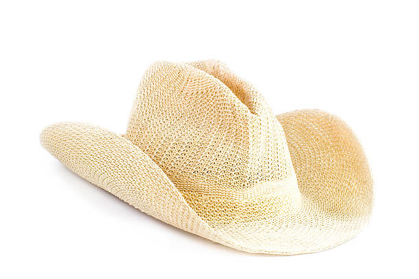 istock Brown weaving hat isolated on white 514990173