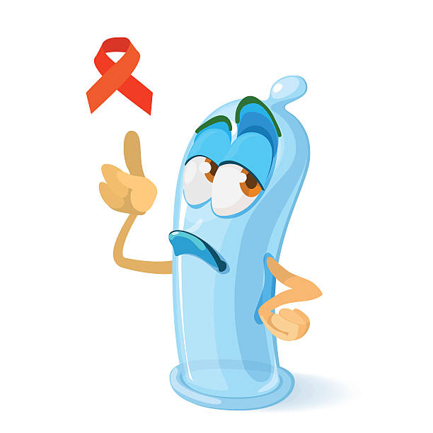 illustrazioni stock, clip art, cartoni animati e icone di tendenza di vector fumetto illustrazione di un personaggio mascotte preservativo - condom aids orgasm sexual activity