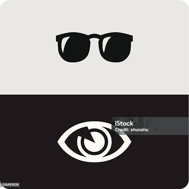 Abstract Glasses With Eye Icon For Design Stock Illustration - Download Image Now - Abstract, Black Color, Computer Graphic