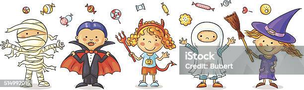 Halloween Kids Stock Illustration - Download Image Now - Girls, Halloween, Dressing Up