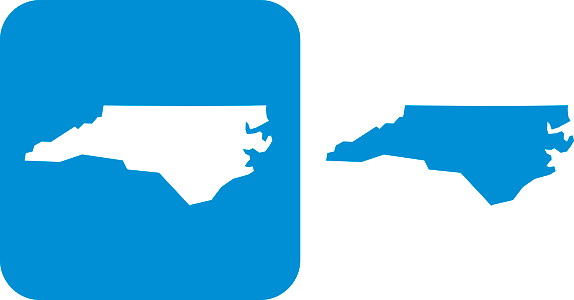 Vector illustration of two blue North Carolina icons.