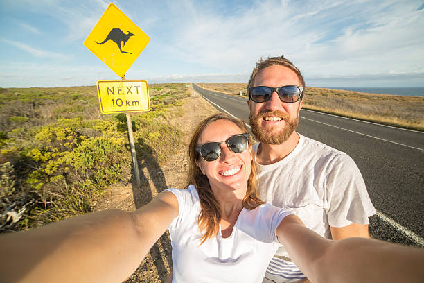 istock Two young adults take selfie portrait in Australia 515000314