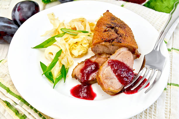 Duck Breast on Kumquats Compote.