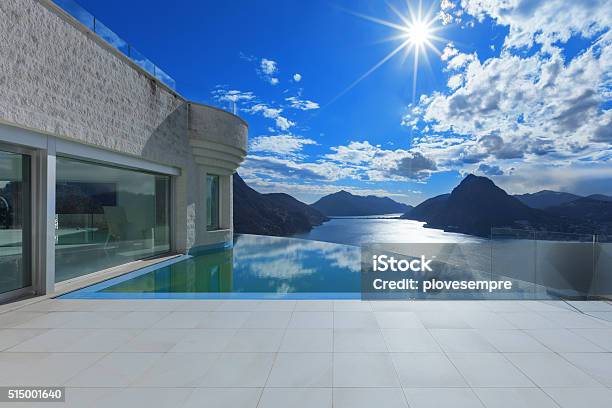 Mansion With Pool Stock Photo - Download Image Now - Architecture, Arts Culture and Entertainment, Balcony