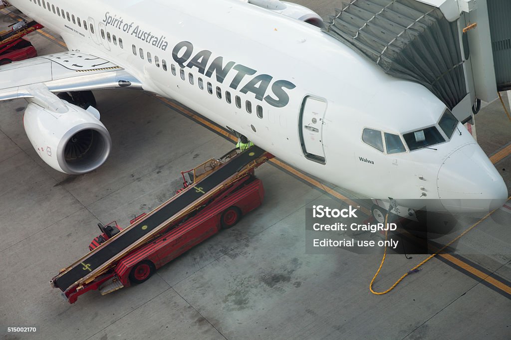 Qantas aerei - Foto stock royalty-free di Aereo di linea