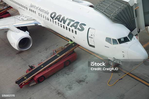 Qantas Aerei - Fotografie stock e altre immagini di Aereo di linea - Aereo di linea, Aeroplano, Ambientazione esterna