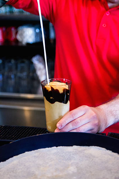 istock Preparation coffee on the bar counter on rubber mat. 515003680