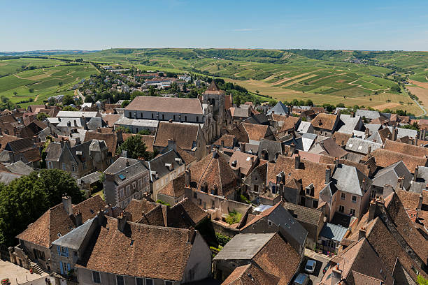 winnice i miasto sancerre - cher france village centre zdjęcia i obrazy z banku zdjęć