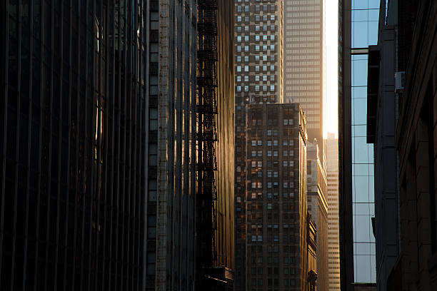 istock Skyscrapers Steet at Sunset, Chicago Downtown 515006122