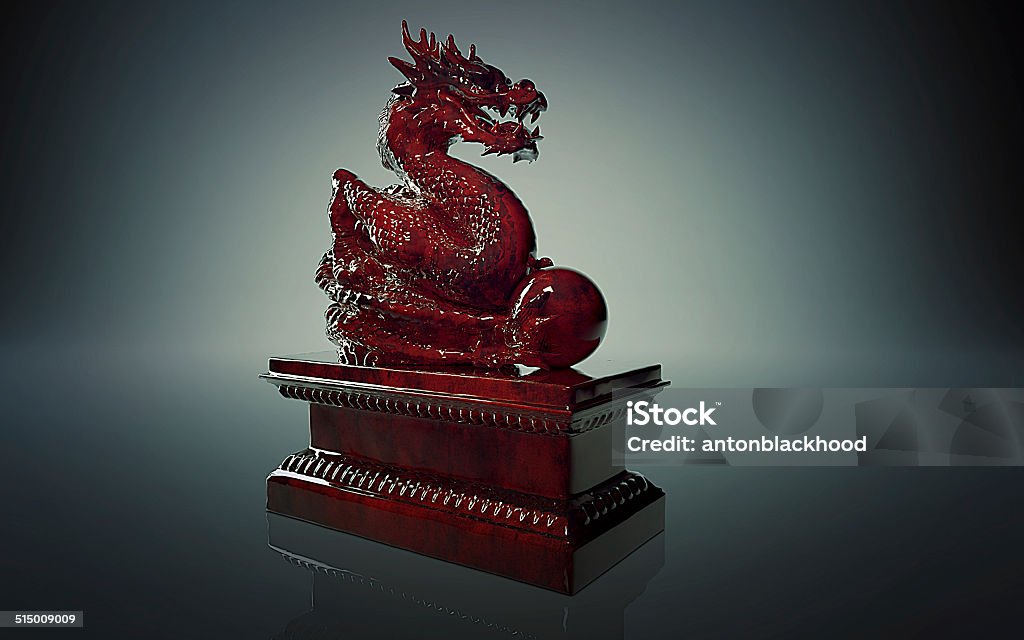 Red Porcelain Dragon Chinese red porcelain ceramic f an ancient mythic dragon. Chinese Dragon Stock Photo