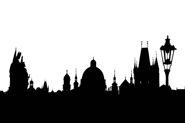 istock Charles bridge silhouette isolated on white, Prague, Czech Republic 515009101