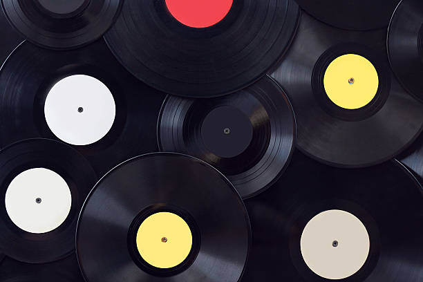 istock Many vinyl disks, musical abstract background 515009285