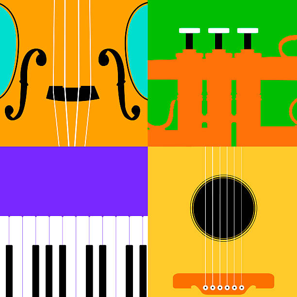 istock Colorful music instrument background 515009467