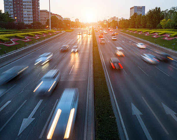 istock Urban highway traffic at night 515010179