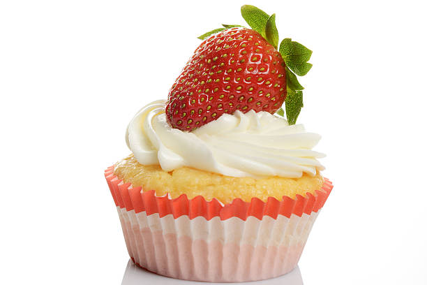 Strawberry cupcake stock photo