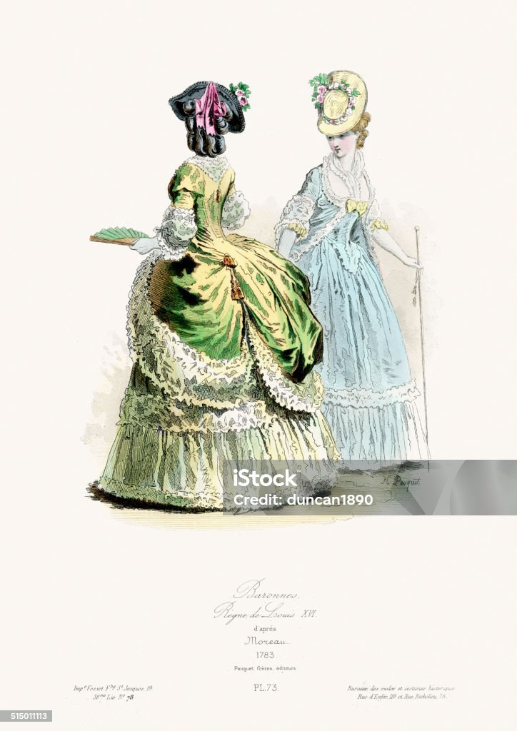 18 ème siècle la mode-Baronne - Illustration de Robe libre de droits