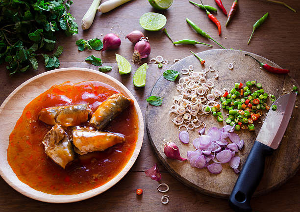 istock Spicy canned sardine salad. 515011176