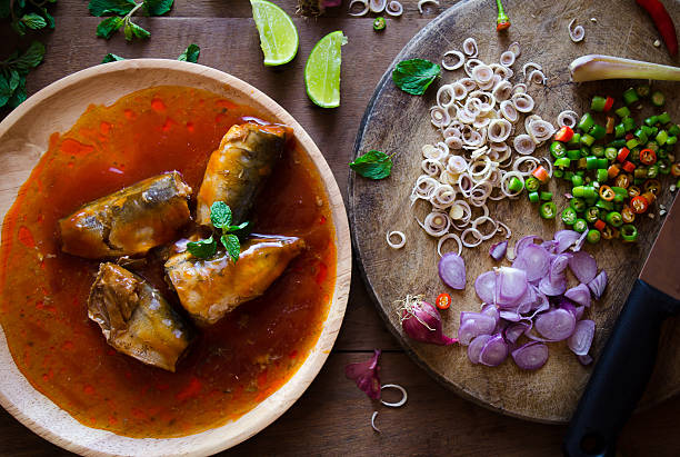 istock Spicy canned sardine salad. 515011438
