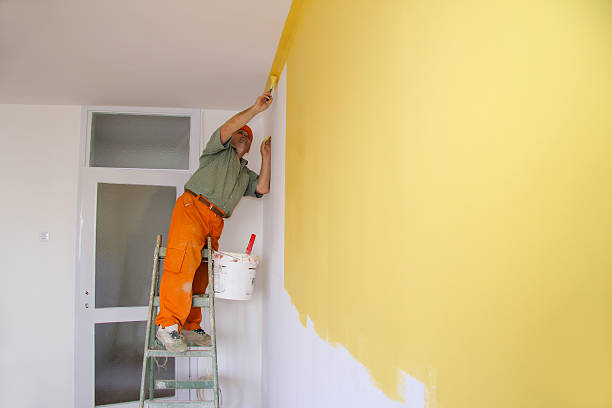 decoração de interiores - house painter paint roller yellow painting - fotografias e filmes do acervo