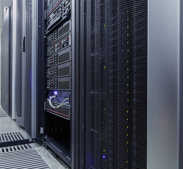 istock Blade server close-up in series of mainframes data center 515011892
