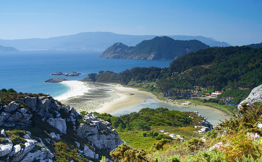 Islas cies, Ria de Vigo, en Galicia, España photo