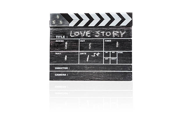 istock wooden clapper board on white background Title Love story 515012355