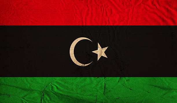 granica flaga libii - libyan flag zdjęcia i obrazy z banku zdjęć