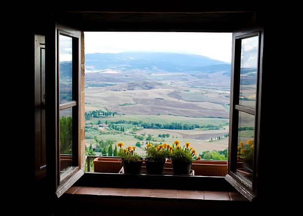 Typical Italy Tuscan landscape stock photo