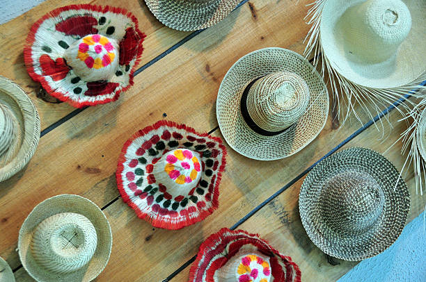 El Catey, Samaná province, Dominican republic: assorted Dominican hats - sombreros - photo by M.Torres