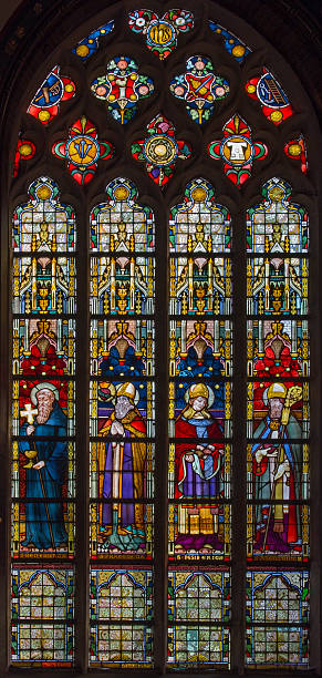 istock Bruges - Windowpane in st. Giles church 515047583